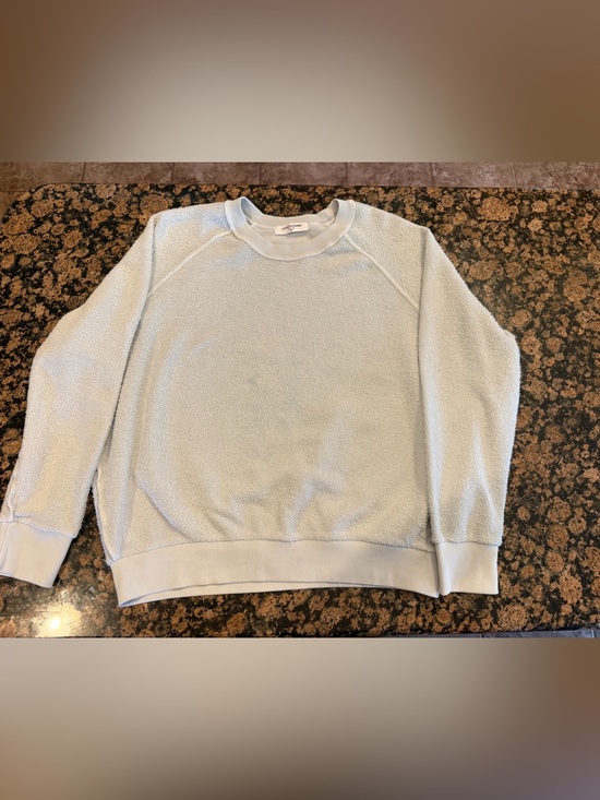 perfectwhitetee Sweaters - perfectwhitetee Women’s Pale Blue Loop Terry Ziggy Sweatshirt